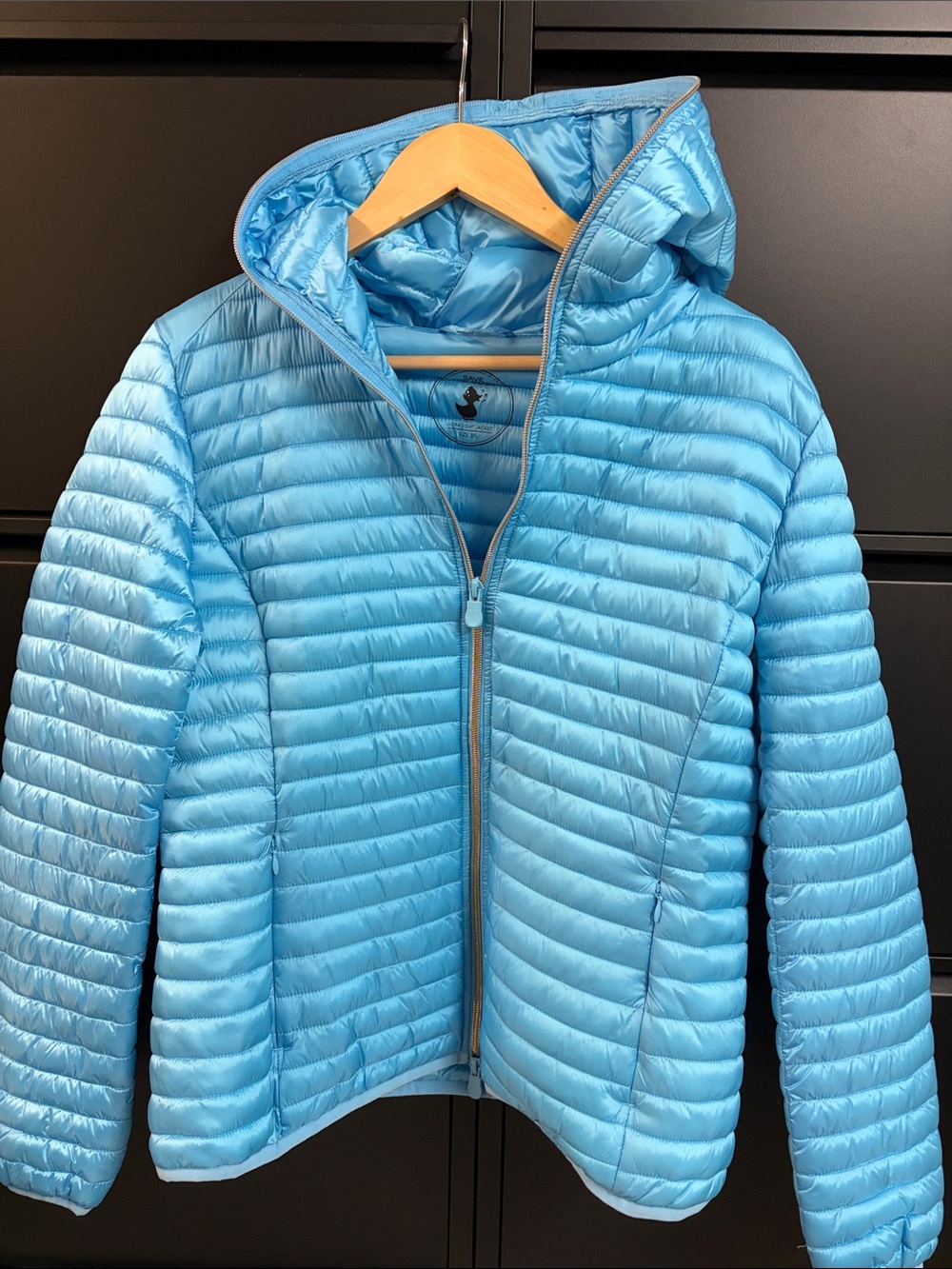 SAVE THE DUCK Kids Hooded Puffer Jacket - Sky Blue